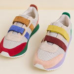 Multicolored velcro sneaker pair alt view