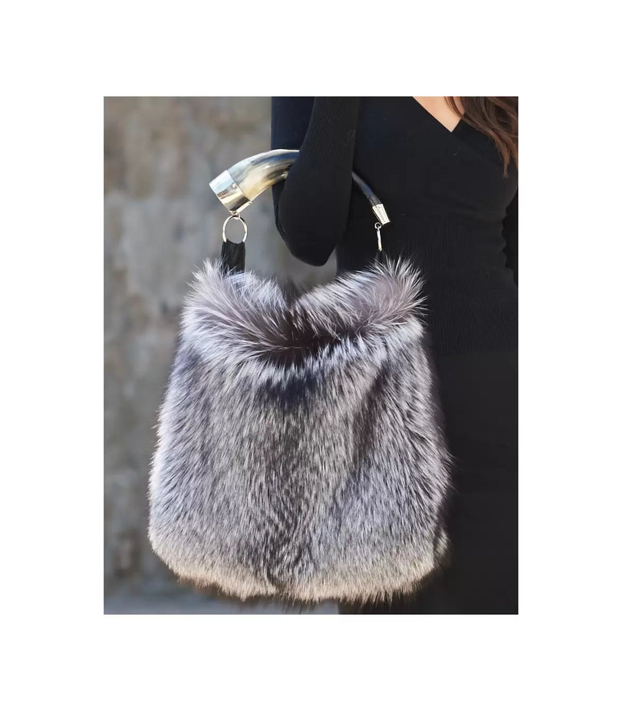 Tres Chic Furs Silver Fox Handbag