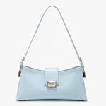 Light blue handbag with a strap close-up