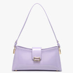 Lavender handbag with a bow detail close-up