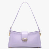 Lavender handbag with a bow detail close-up