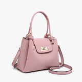 Mauve handbag with a strap alt view