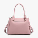 Mauve handbag with a strap back