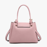 Mauve handbag with a strap back