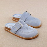 Light blue slipper with a buckle pair