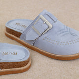 Light blue slipper with a buckle pair 2