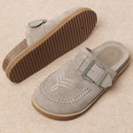 Light brown suede slipper with a strap pair 3