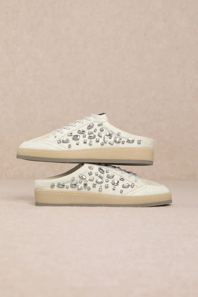 Beige sneaker with jewel embellishments pair 3
