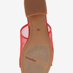 Red heel with decorative cherry elements sole