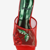 Red heel with decorative cherry elements top