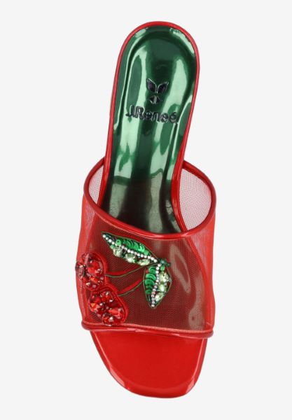 Red heel with decorative cherry elements top