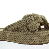 Beige rope sandal close-up