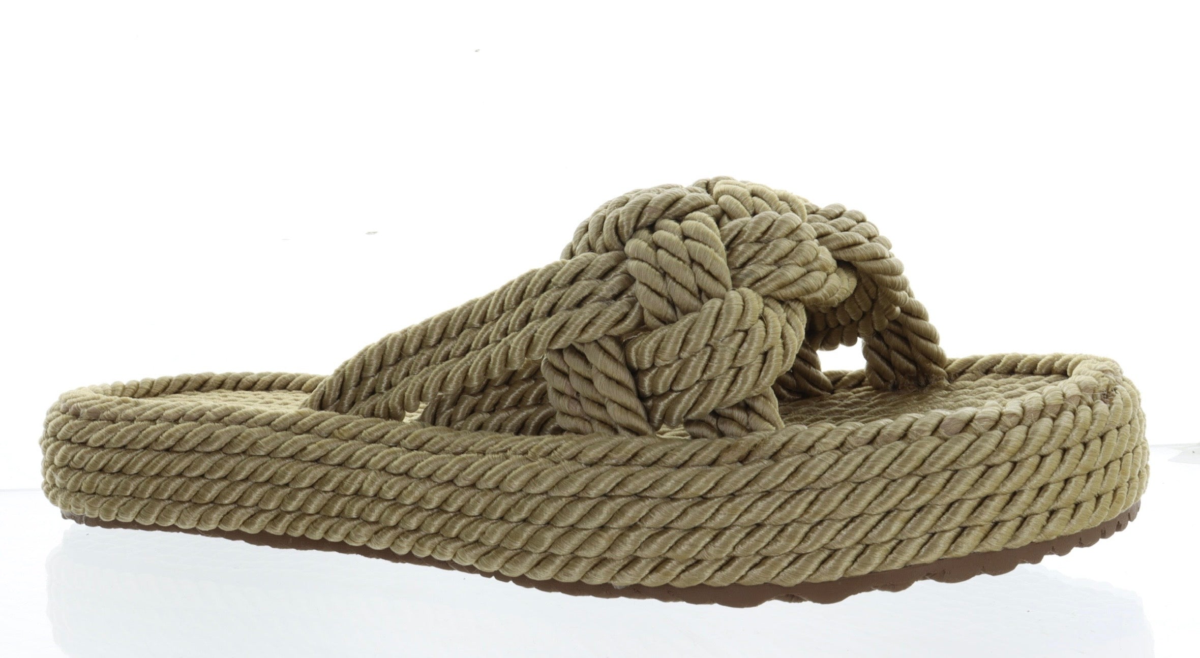 Beige rope sandal close-up