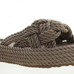 Brown rope sandal close-up
