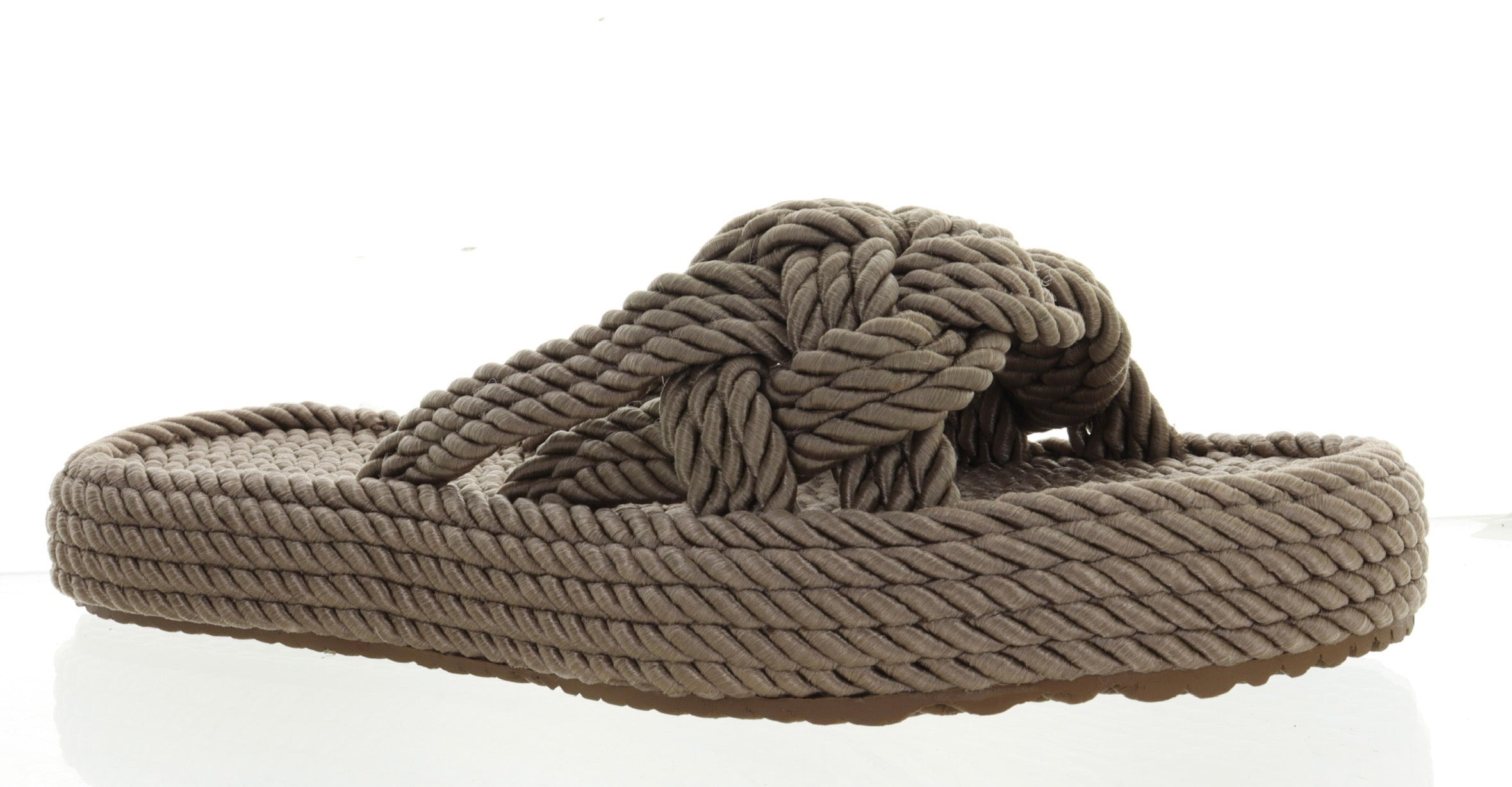 Brown rope sandal close-up