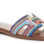 Multicolored striped sandal side