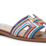 Multicolored striped sandal side