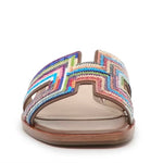 Multicolored striped sandal front