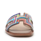 Multicolored striped sandal front