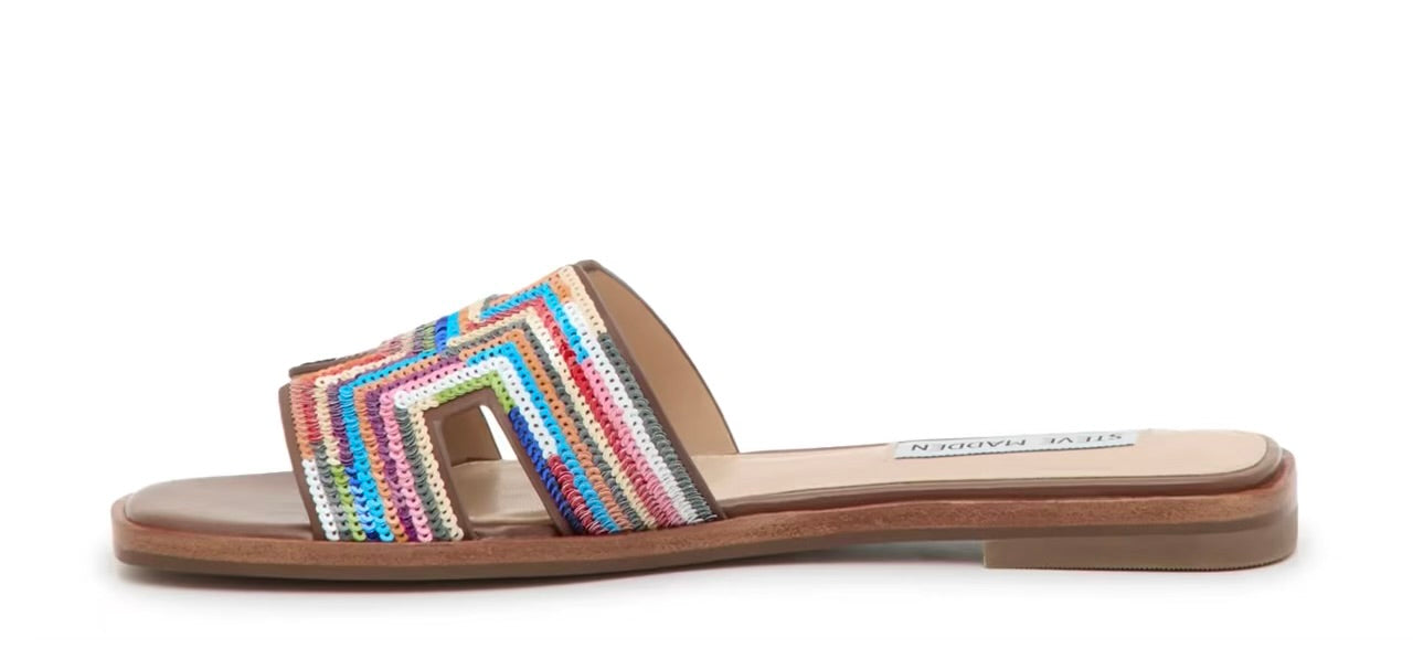 Multicolored striped sandal inside