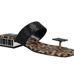 Black sandal with leopard print sole side