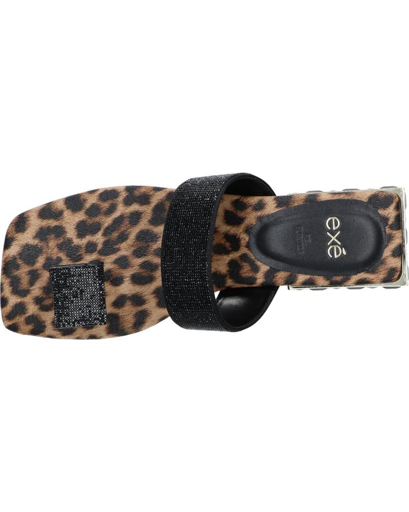 Black sandal with leopard print sole top