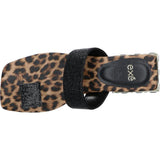 Black sandal with leopard print sole top