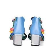 Colorful heel with block heel and multi-colored tassel on strap pair 3