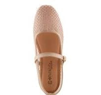 Beige mesh flat shoe with a strap top
