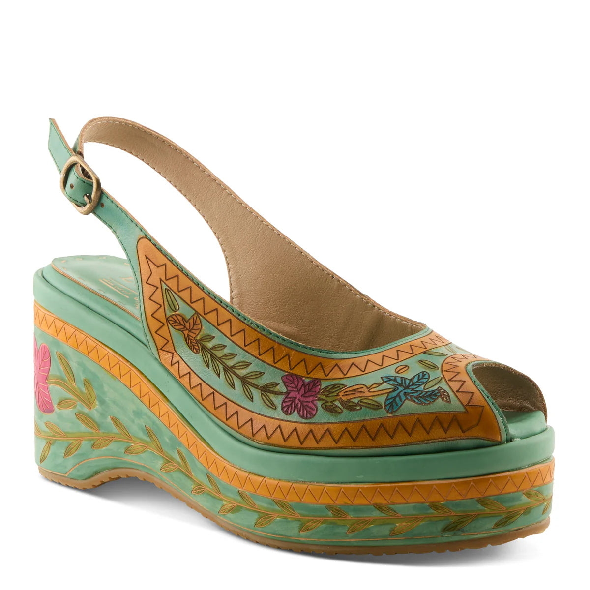 Colorful embroidered sandal side 3