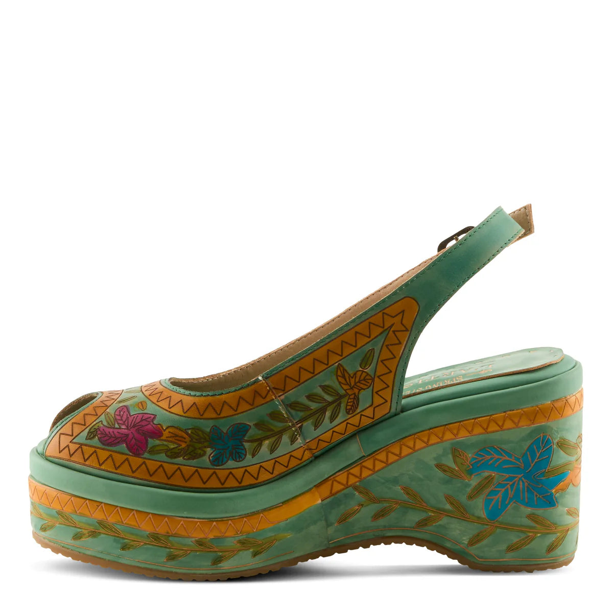 Colorful embroidered sandal side 2