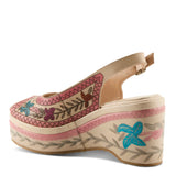 Wedge sandal with floral embroidery side 2