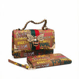 Graffiti Queen Bee Satchel Handbag