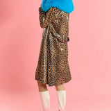 Jayley Faux Suede Trench Coat with Faux Fur Collar