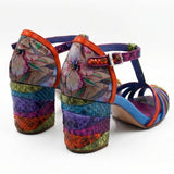 Colorful heel with a patterned sole pair