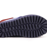 Close-up of a pair of boots with a focus on the sole on a white background
