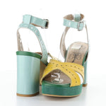 Multicolored heel with block heel pair