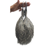 Hand Beaded Fringe Wristlet Evening Bag
