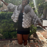 Diana Rosh Short Fox Bolero Jacket