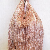 Hand Beaded Fringe Wristlet Evening Bag