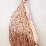 Hand Beaded Fringe Wristlet Evening Bag