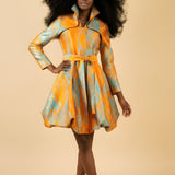 Samuel Dong Jacquard Bubble Coat Dress