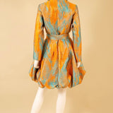 Samuel Dong Jacquard Bubble Coat Dress