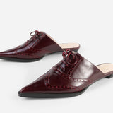 Intentionally Blank Lace-Up Flat Mule K024