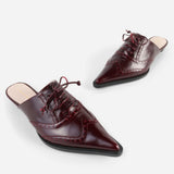 Intentionally Blank Lace-Up Flat Mule K024