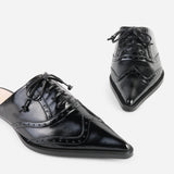 Intentionally Blank Lace-Up Flat Mule K026