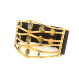 Gina Riley Navette Crystal Leather Bracelet RR1089