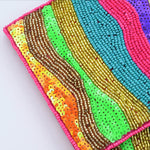 Colorful striped clutch bag alt view 2