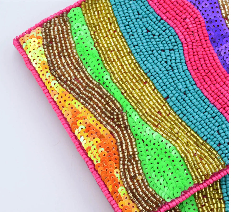 Colorful striped clutch bag alt view 2