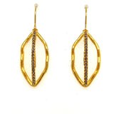 Gina Riley Small Open Leaf Crystal Earrings in Gold FInish RR575
